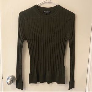 NWT Washable Merino Ribbed Olive Green Sweater XS